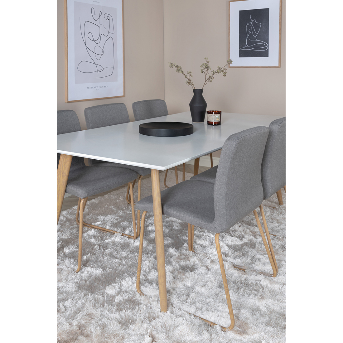 Matgrupp Venture Home Polar Ø100 cm med 6st Mace Matstolar