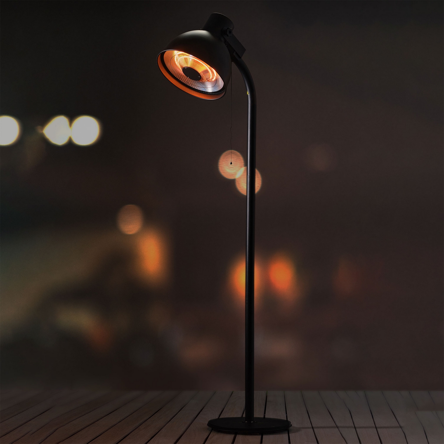 Terrassvärmare Fornorth Delux 2000W Goldmodell Svart