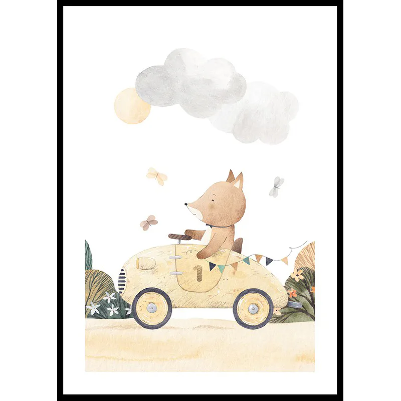 Fox Driving A Car 70x100 70x100 cm