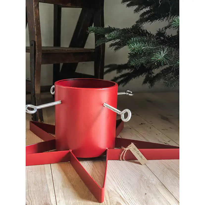 Julgransfot Stand Star - Röd Röd