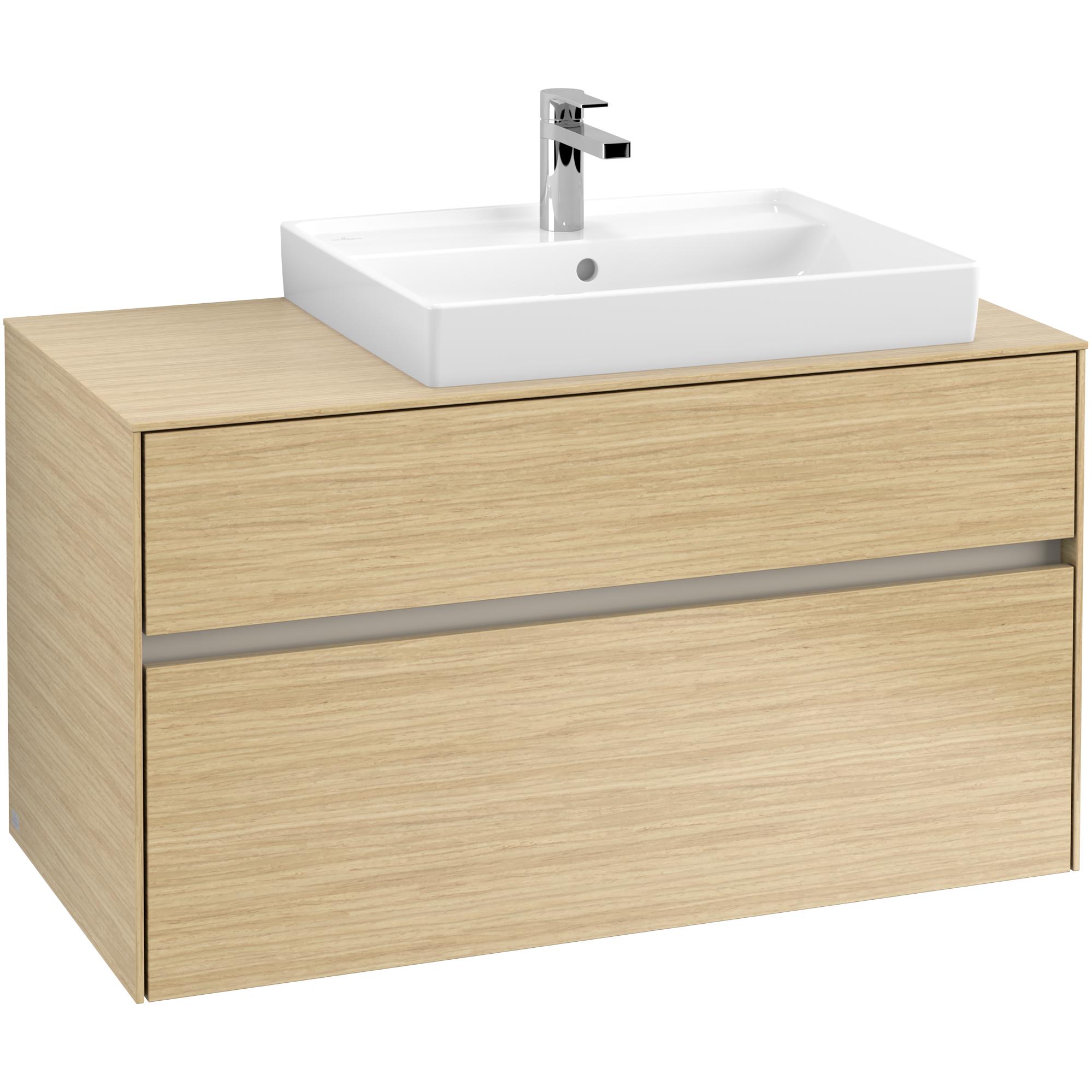 Tvättställsskåp Villeroy & Boch Collaro 100 cm med 2 Lådor för Ovanpåliggande Tvättställ