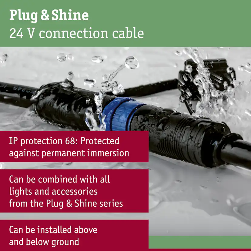 Anslutningskabel Paulmann Plug & Shine IP68 1in-1ut