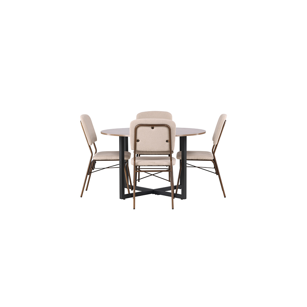Matgrupp Venture Home Durango Ø120 cm med 4 st Seda stolar