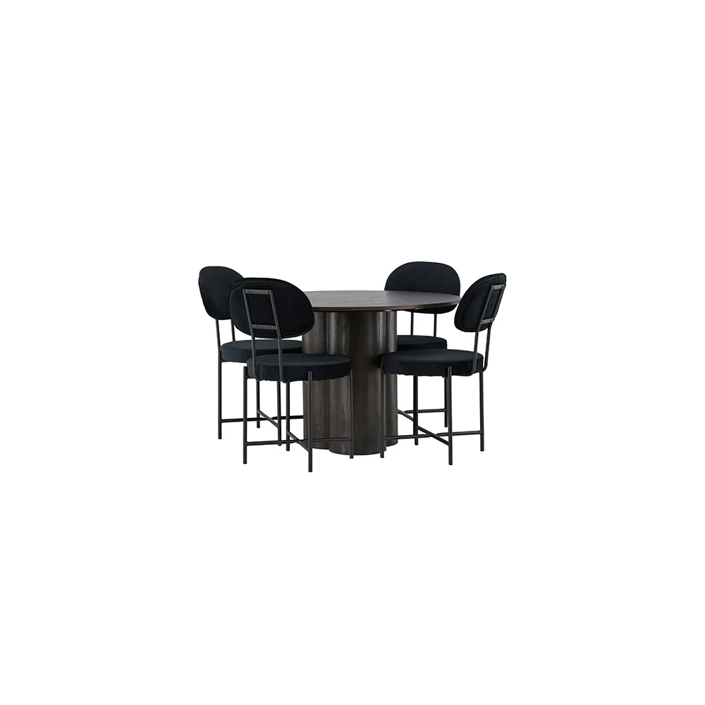 Matgrupp Venture Home Olivia Ø110 cm med 4 st Stella stolar