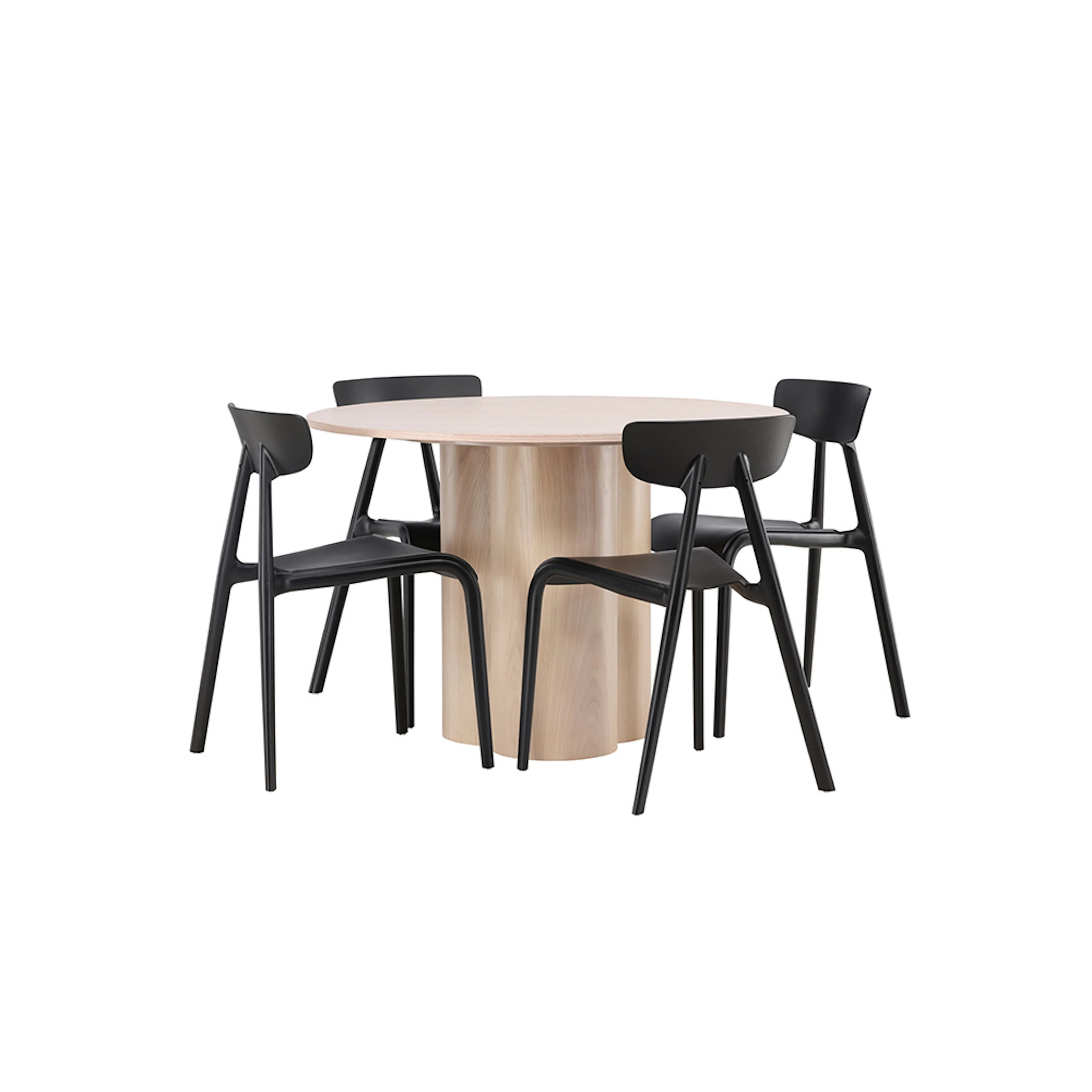 Matgrupp Venture Home Olivia Ø 110 cm med 4 Ursholmen Stolar