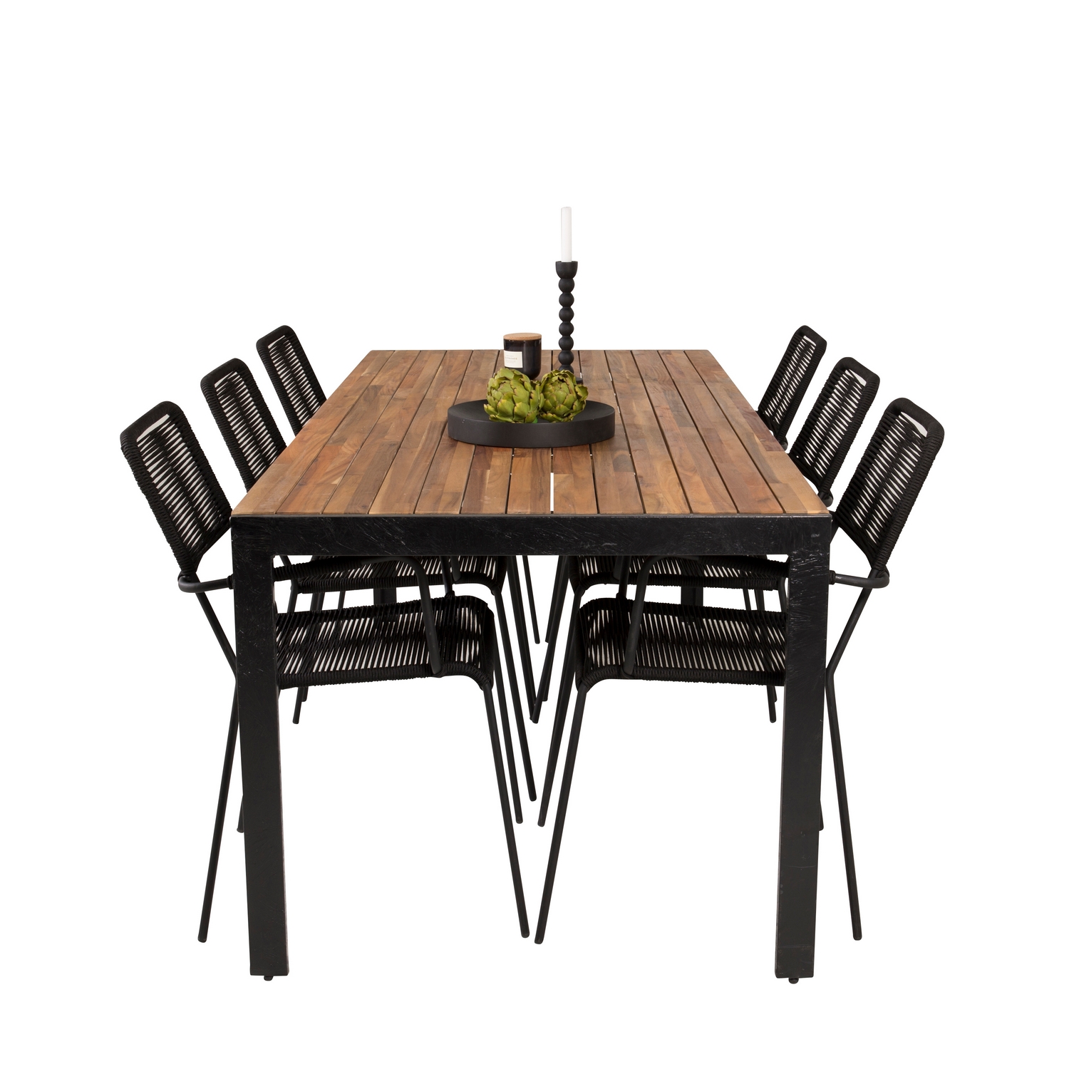 Bois Dining table 200*100cm  - Black Legs / Acacia +Lindos A Trä/Svart