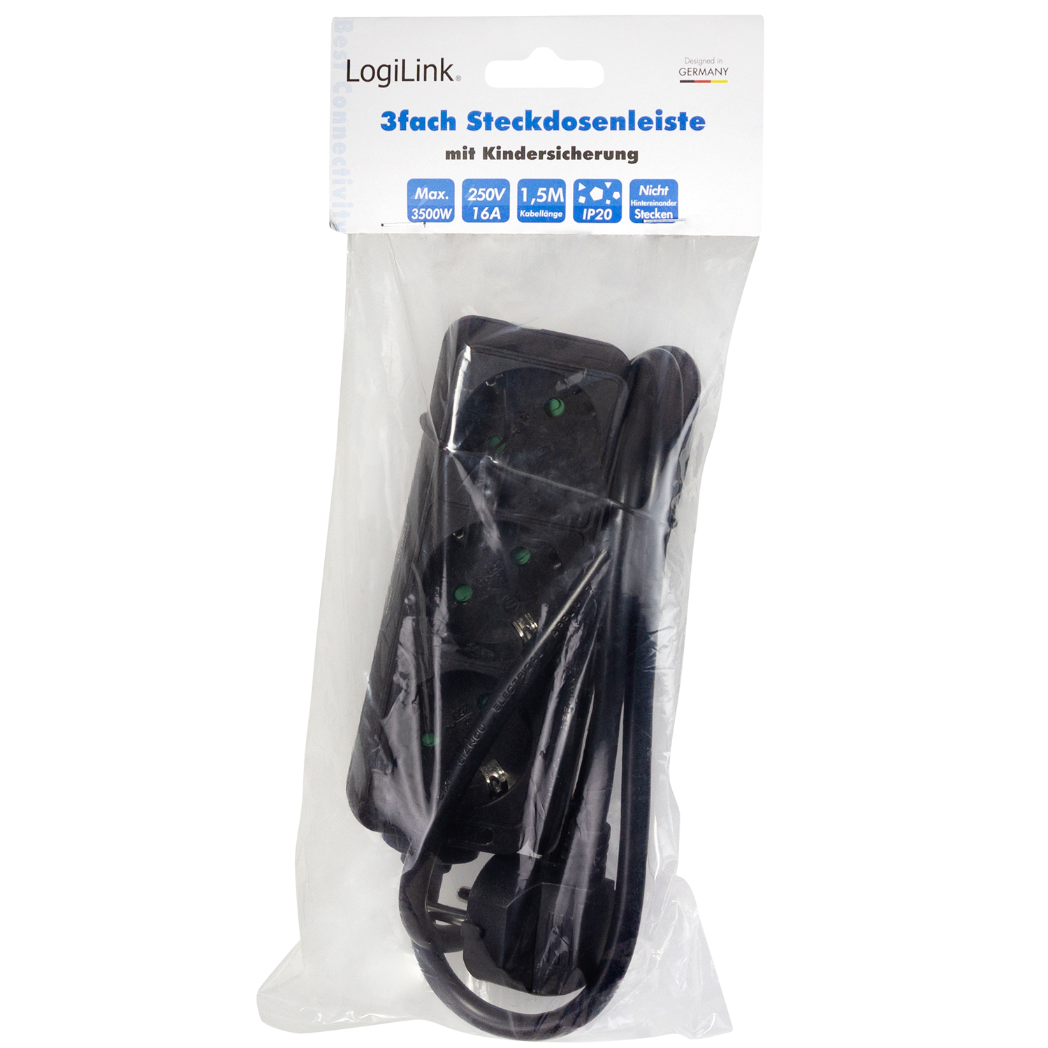 Grenuttag LogiLink Jordat 3-vägs 1,5 m