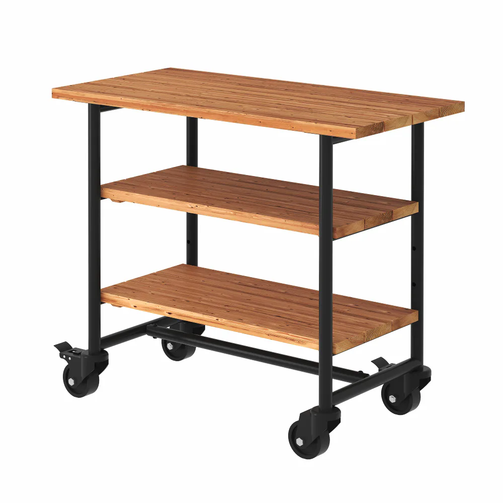 Planterings och Grillbord PLUS Urban Picnic ThermoWood Svart Underrede Med 2 hyllor