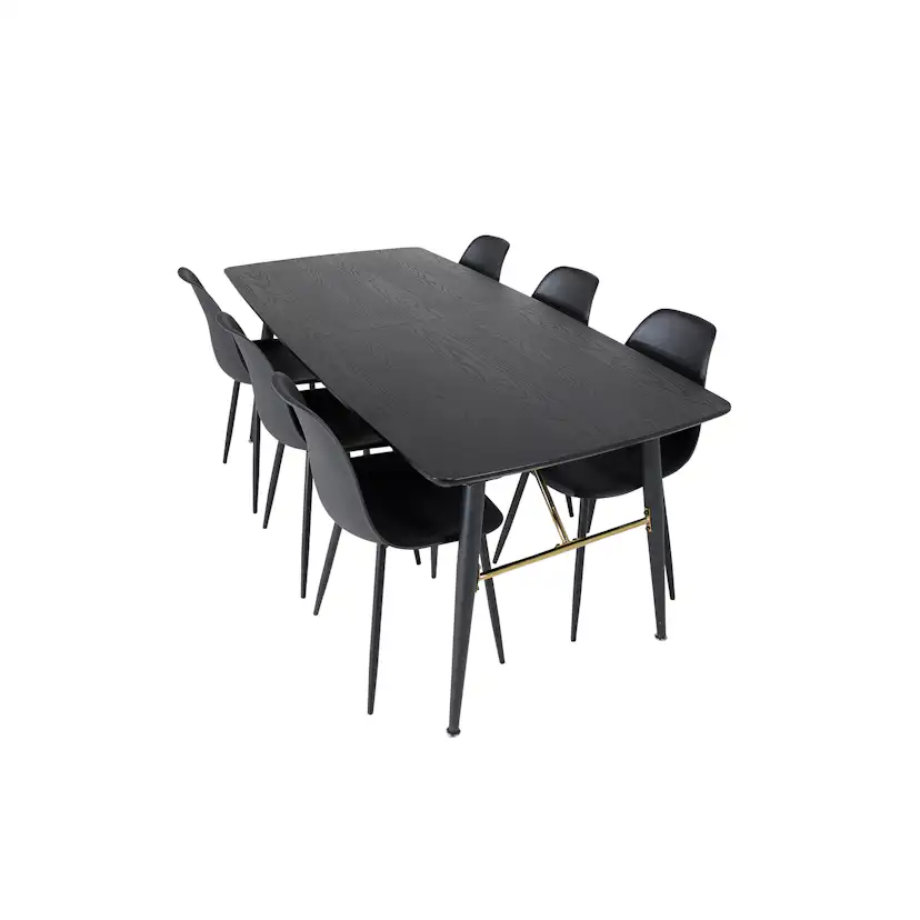 Matgrupp Venture Home Guld med 6 Pop Stolar