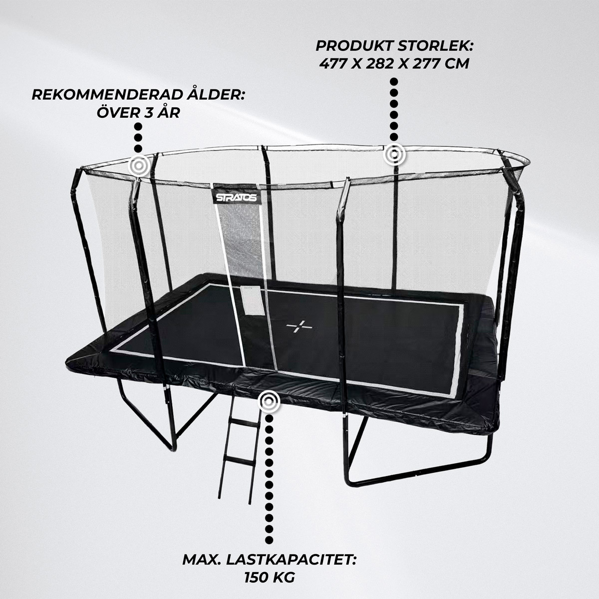 Studsmatta Stratos Premium Black Line 277x477 cm