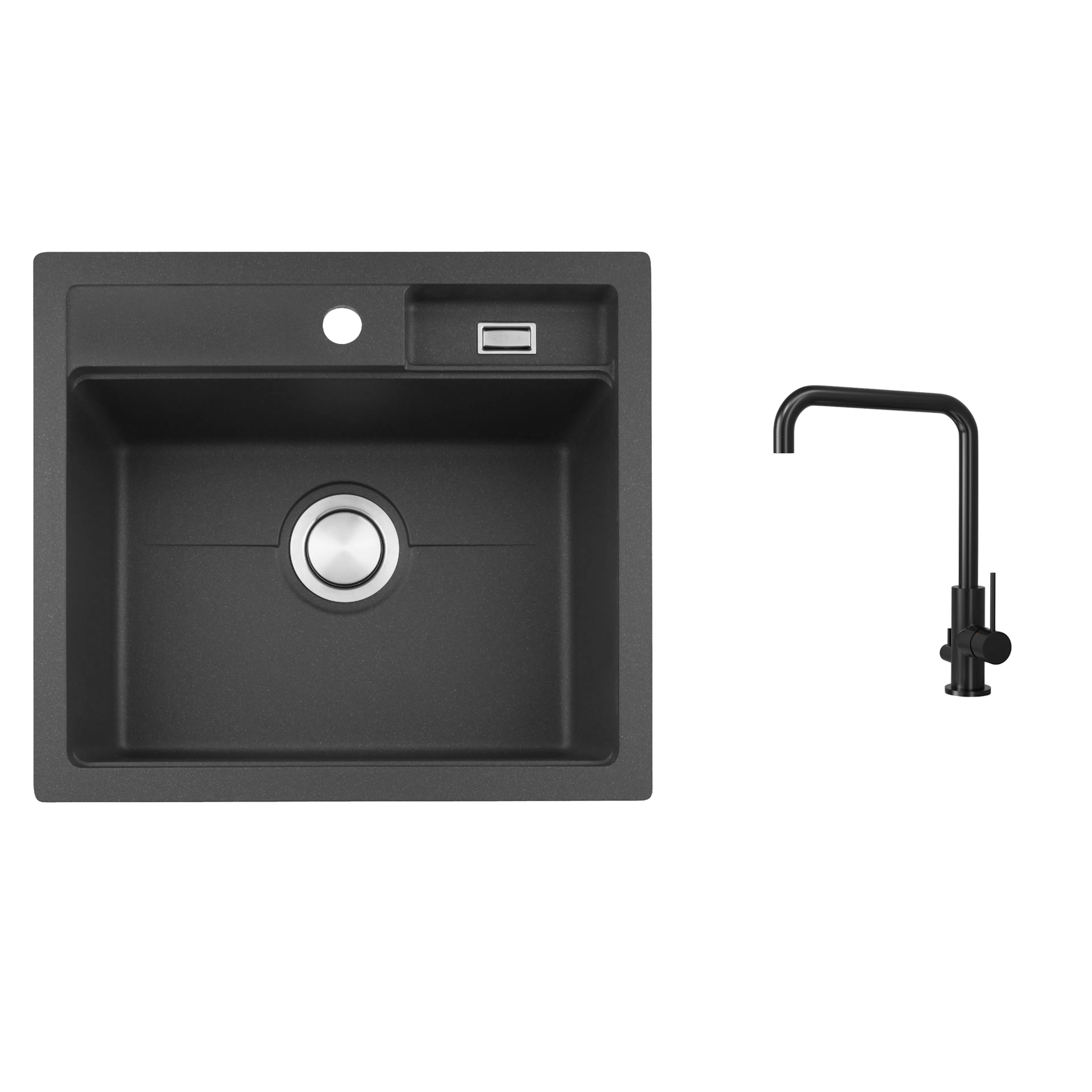 Diskho Stala CEG51-57B med Köksblandare Scandtap Steel Mood D