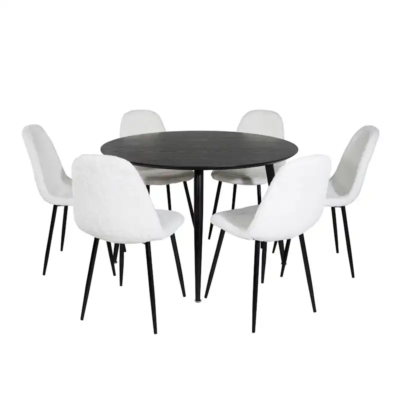 Matgrupp Venture Home Dipp Ø115 cm med 6 Polar Stolar