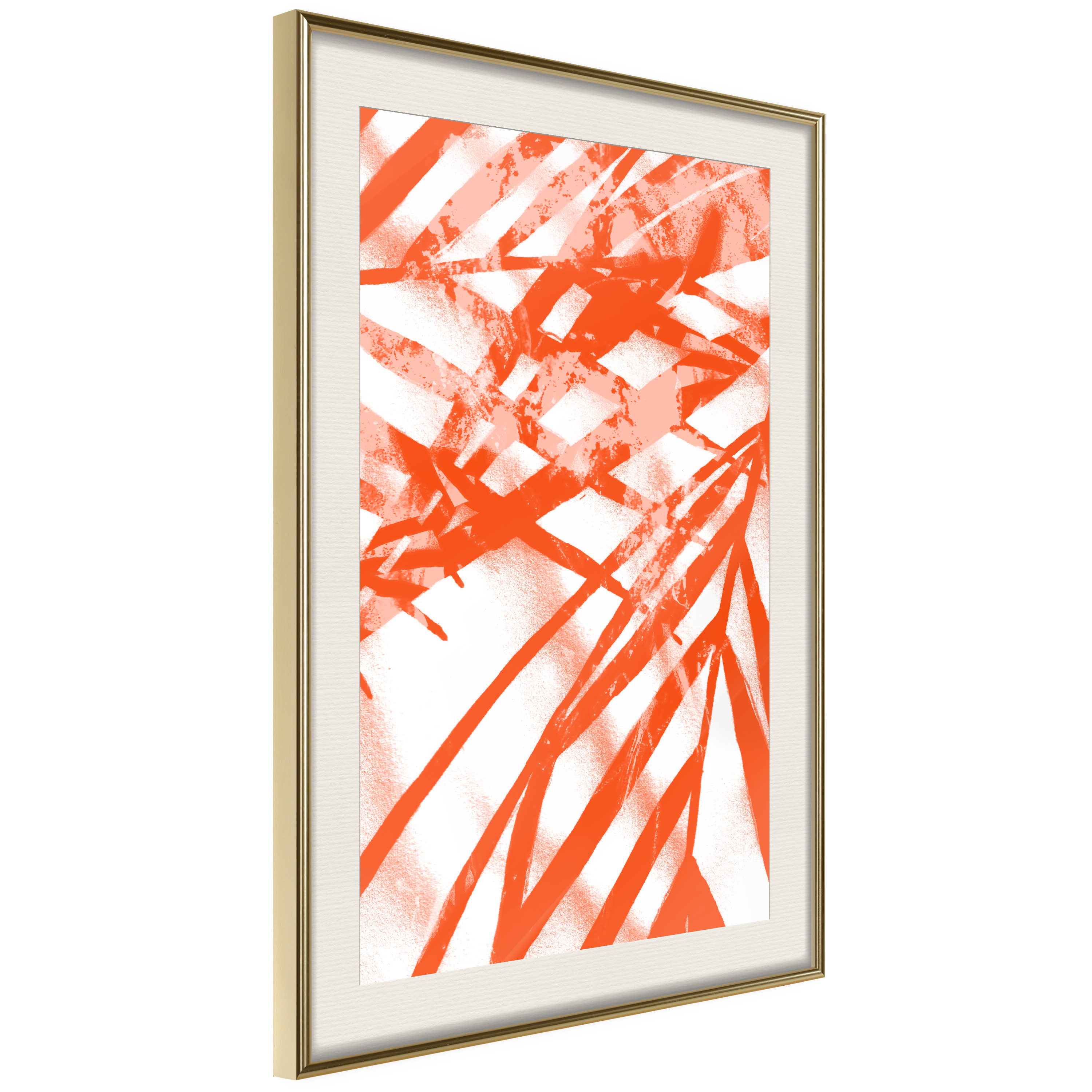 Affisch - Palm Composition [Poster] 40x60 Guld ram med passepartout, 40x60 cm