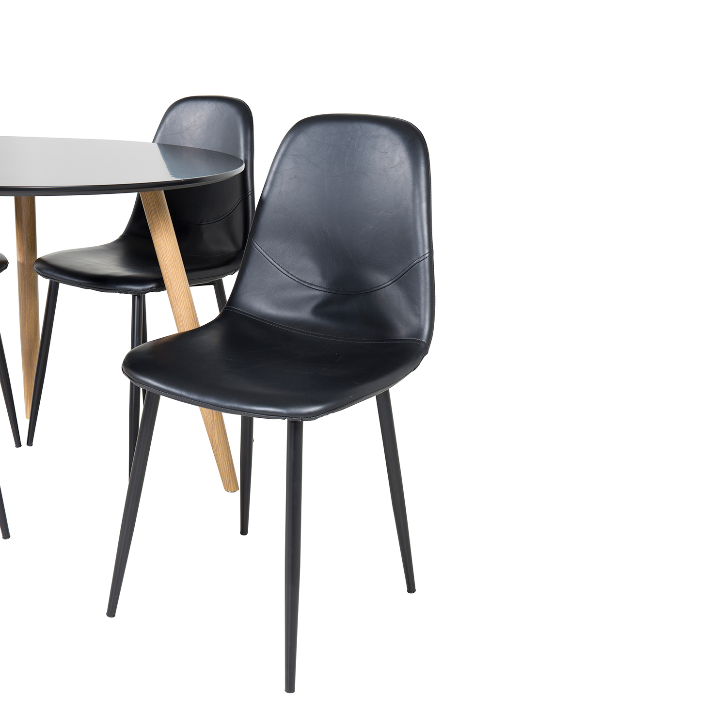 Matgrupp Venture Home Plake med 4 Pobbie Stolar Konstläder Runt