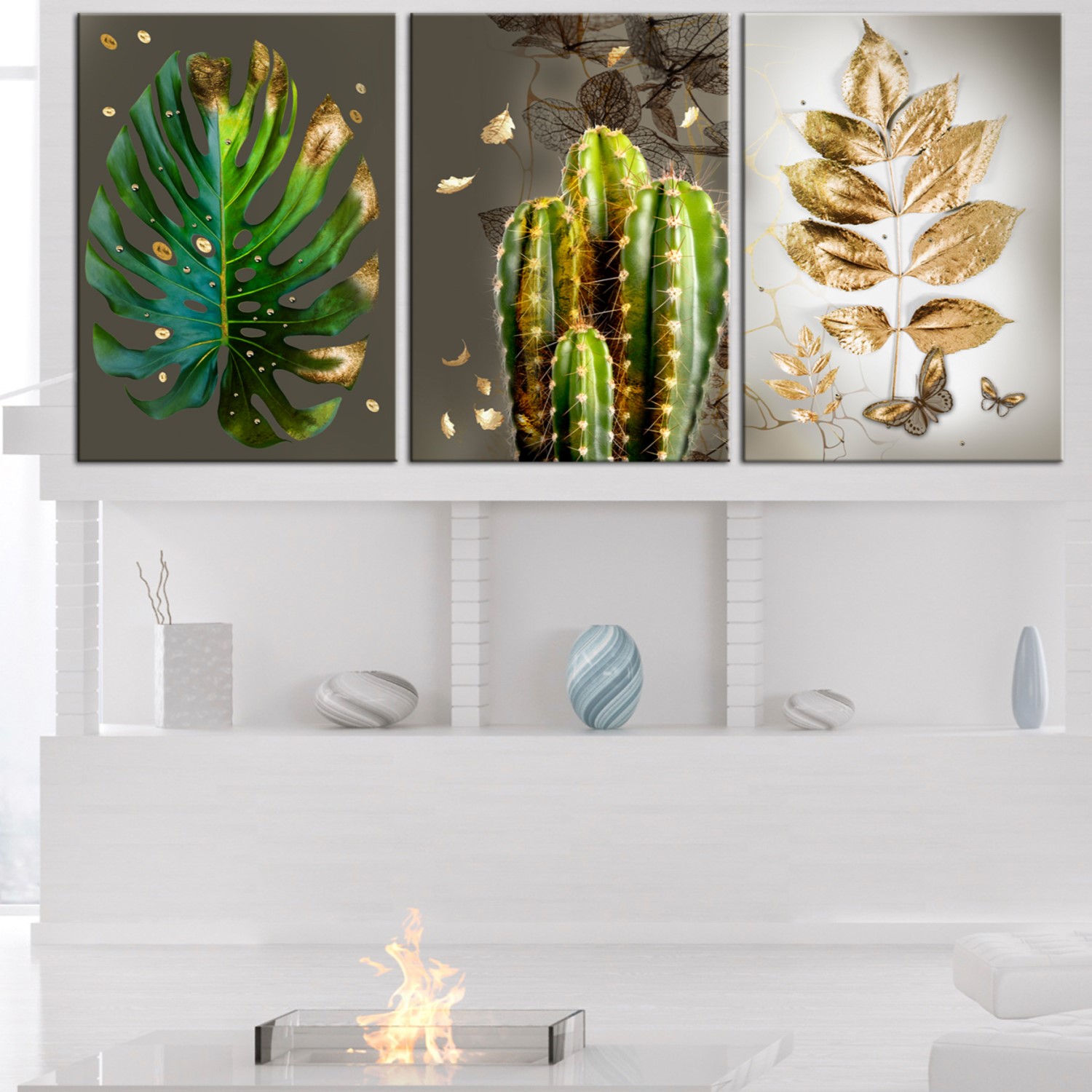 Tavla Arkiio Covered In Gold 3 delar 120x60