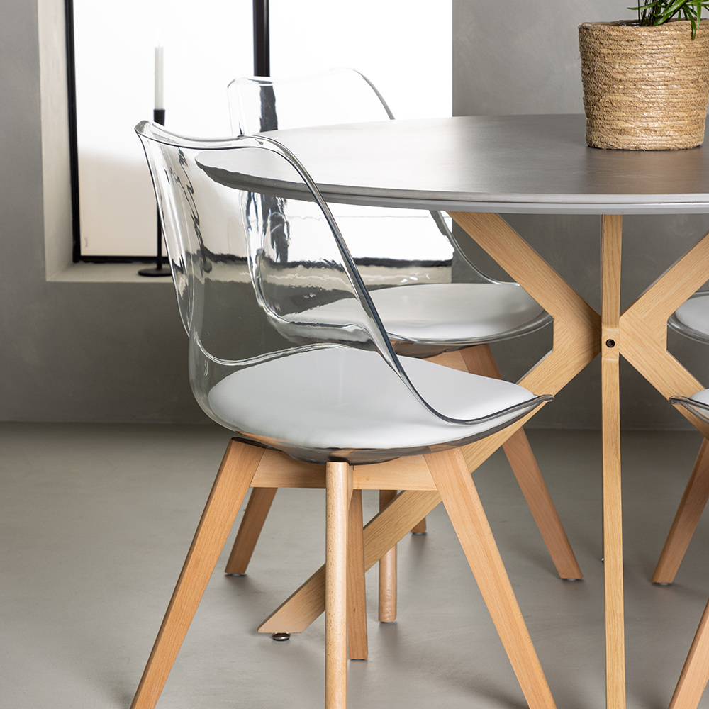 Matgrupp Venture Home Piazza Ø120 cm med 4 st Edvin stolar