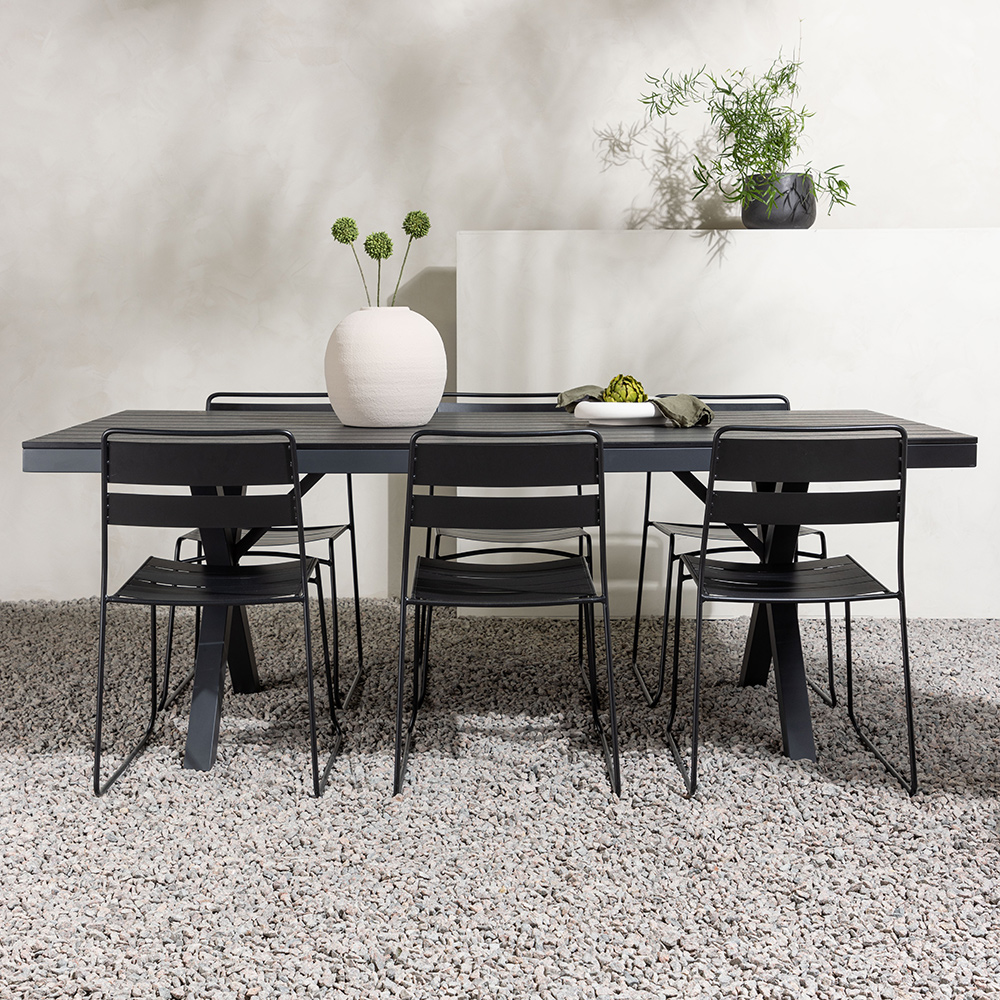 Garcia Diningtable Alumnium - Black / Rectangular 100*200* + Svart