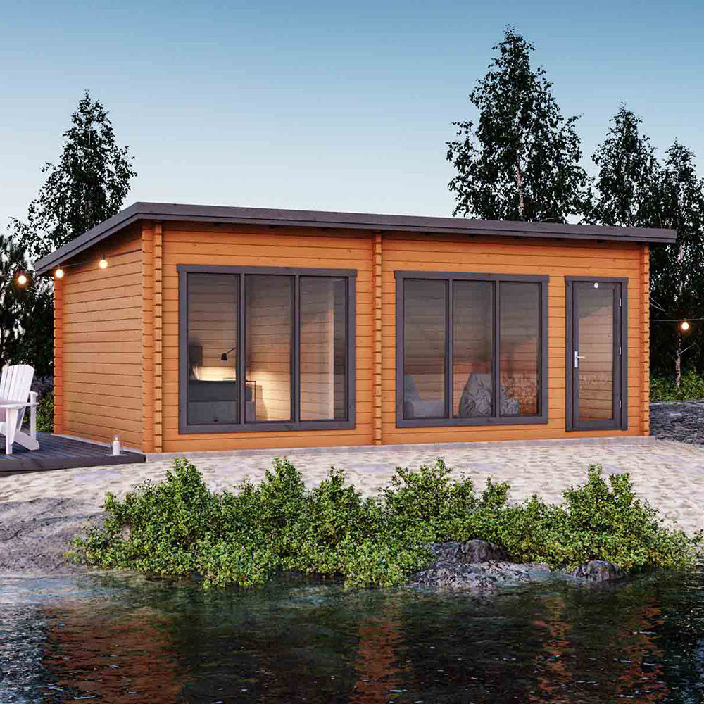 Attefallshus Luoman Lillevilla Sirkku 28 m² Komplett Stuga med Pulpettak
