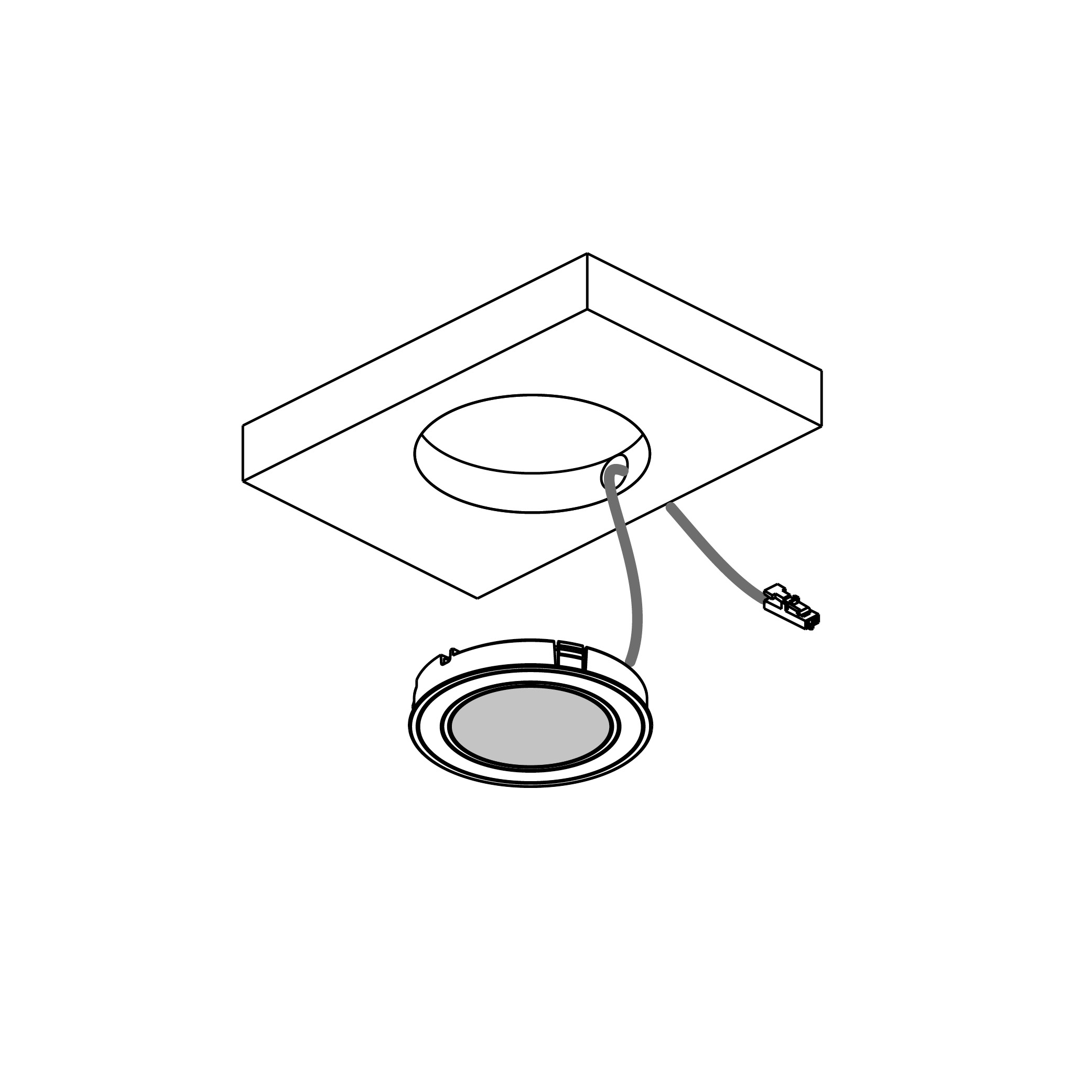LED-spot Beslag Design Holl D-M med lock 24V/4,5W