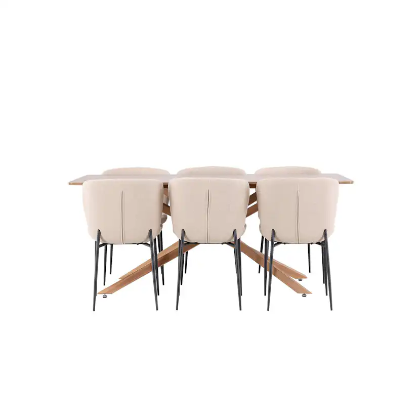 Piazza Dining Table with Modesto Dining Chair Mocka/Beige