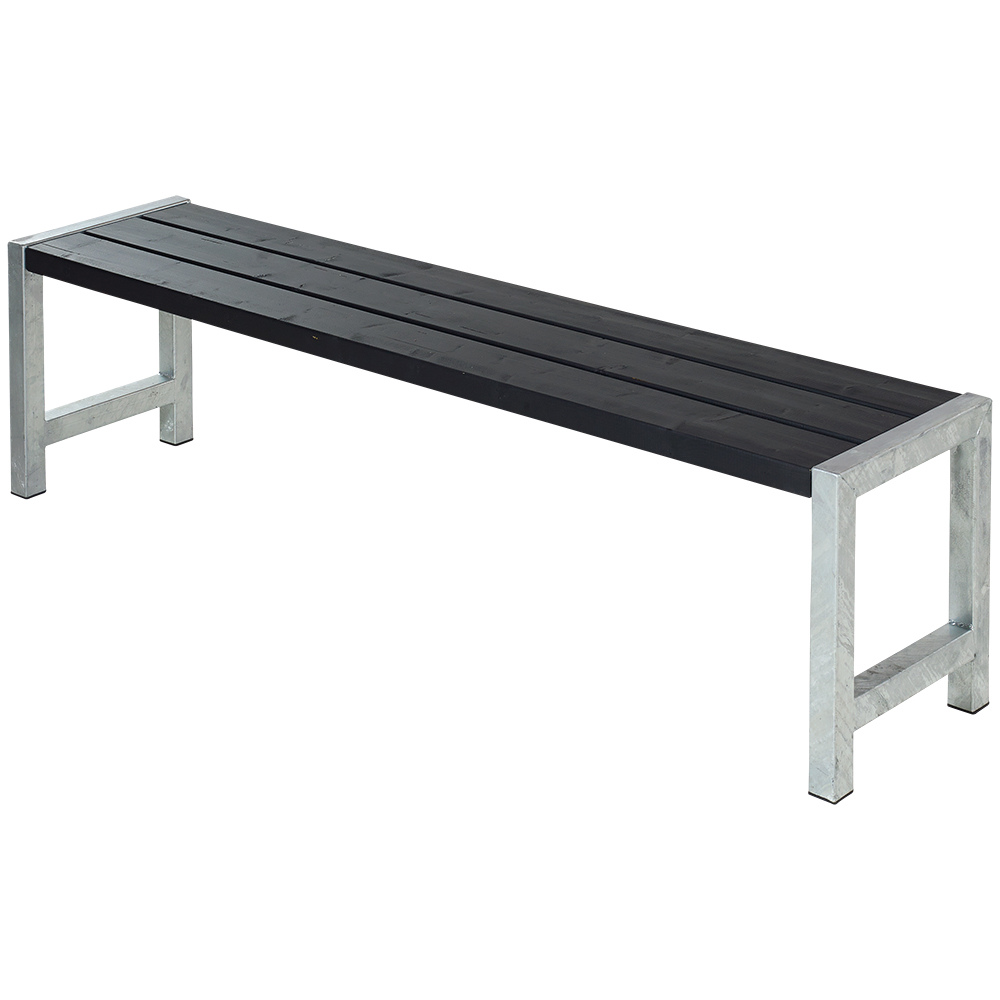 Plankbänk176x38x44 cmTryckimpregnerad grundmålad svart Svart, Utan ryggstöd