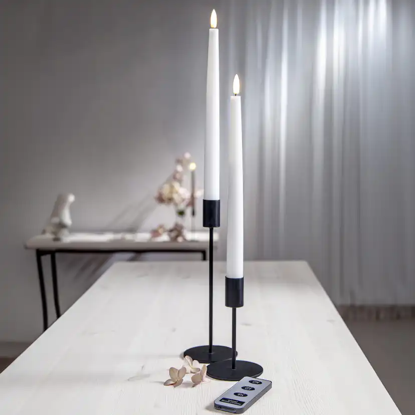 LEDAntikljus2p Flamme Slim Vit