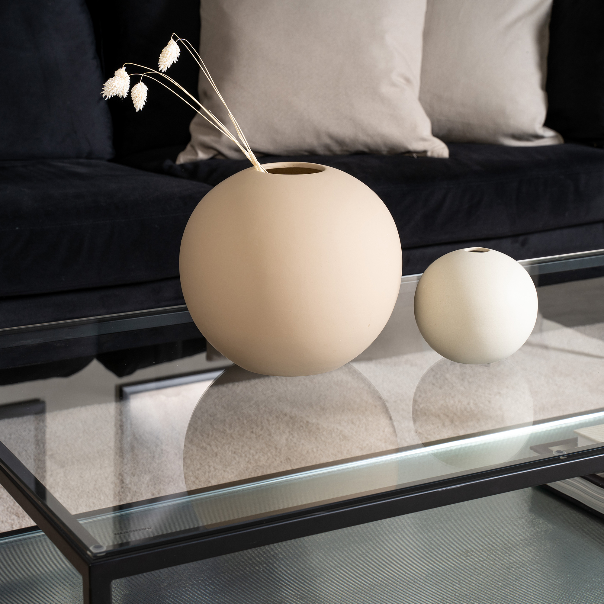 Soffbord furniture/fashion Maglehem Svart Vardagsrumsbord i Glas/Stål 130x60cm
