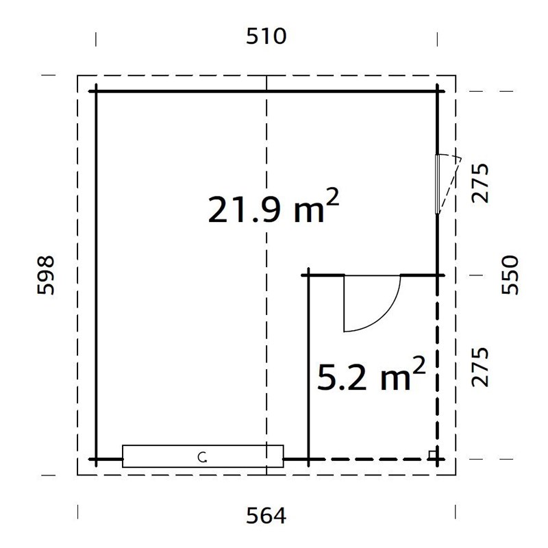 Garage Palmako Roger 21,9 m2 med Takskjutport