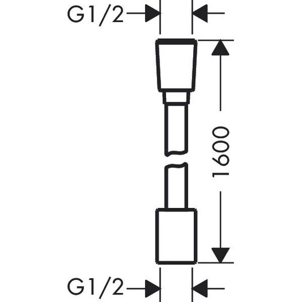 HG Slang Designflex texti 1600mm MB Mattsvart