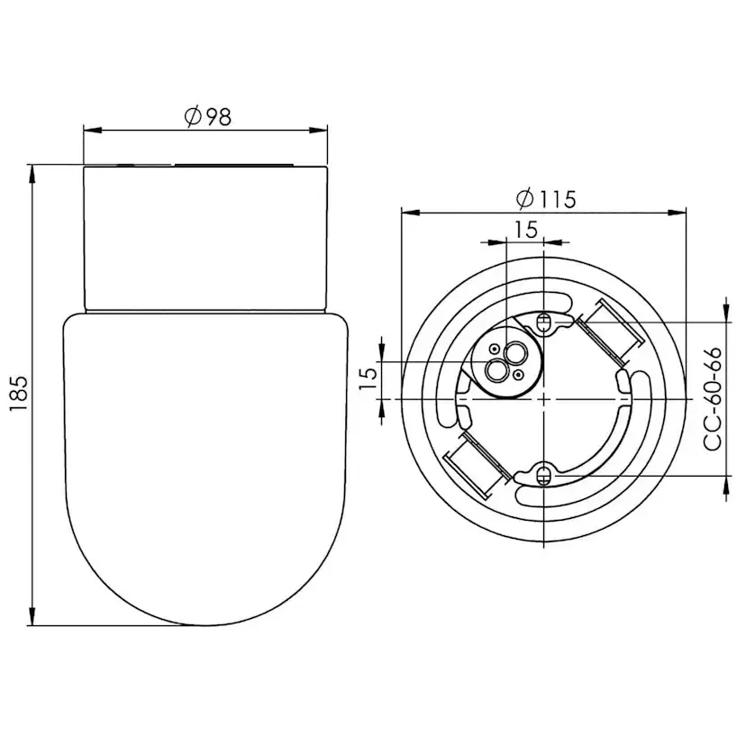 Vägg-/Taklampa Ifö Electric Fridhem IP54 Rak E27