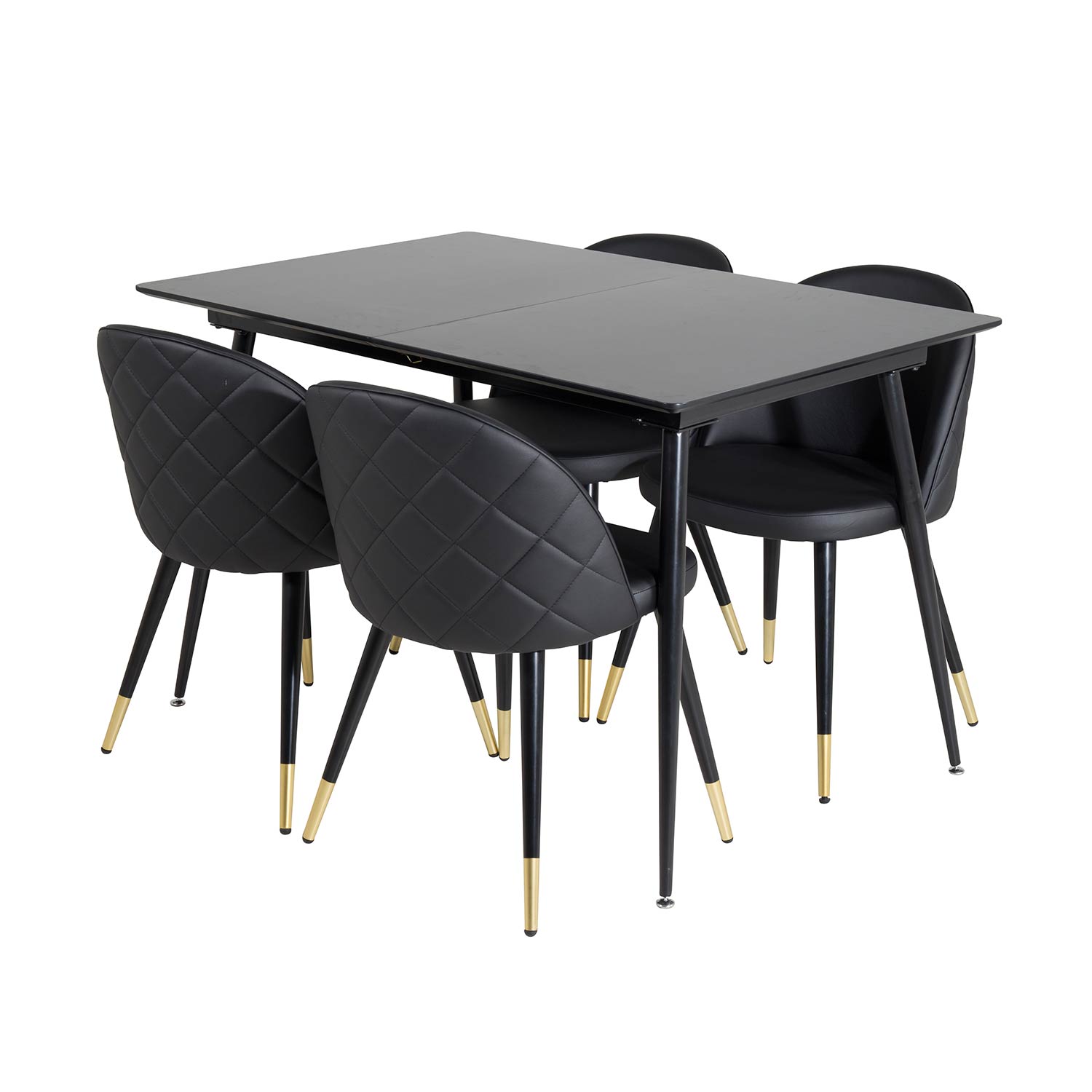 Matgrupp Venture Home Silvia med Iläggsskiva och 4 Valentina Stolar Konstläder