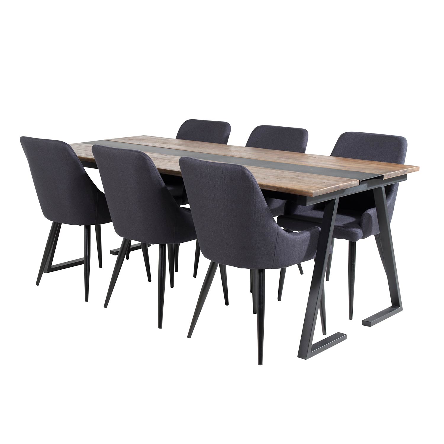 Matgrupp Venture Home Jane med 6 Plake Stolar Mörk Teak