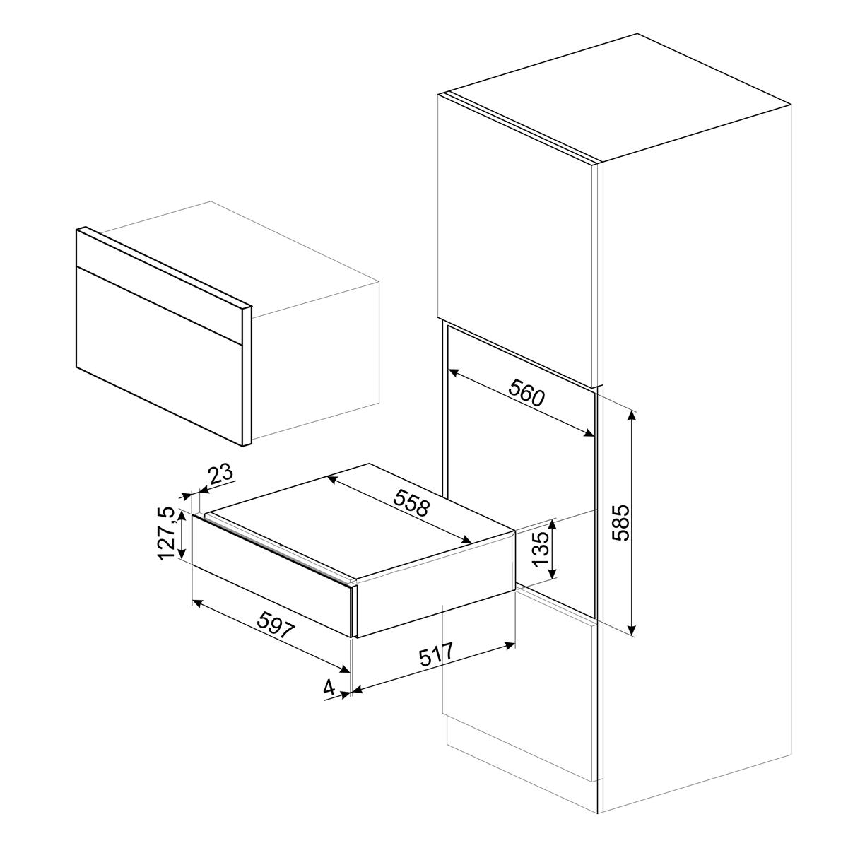 Inbyggnadslåda Smeg Classic CPS315X Förvaring Sommelierkit