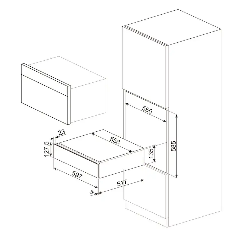 Inbyggnadslåda Smeg Classic CPS315X Förvaring Sommelierkit