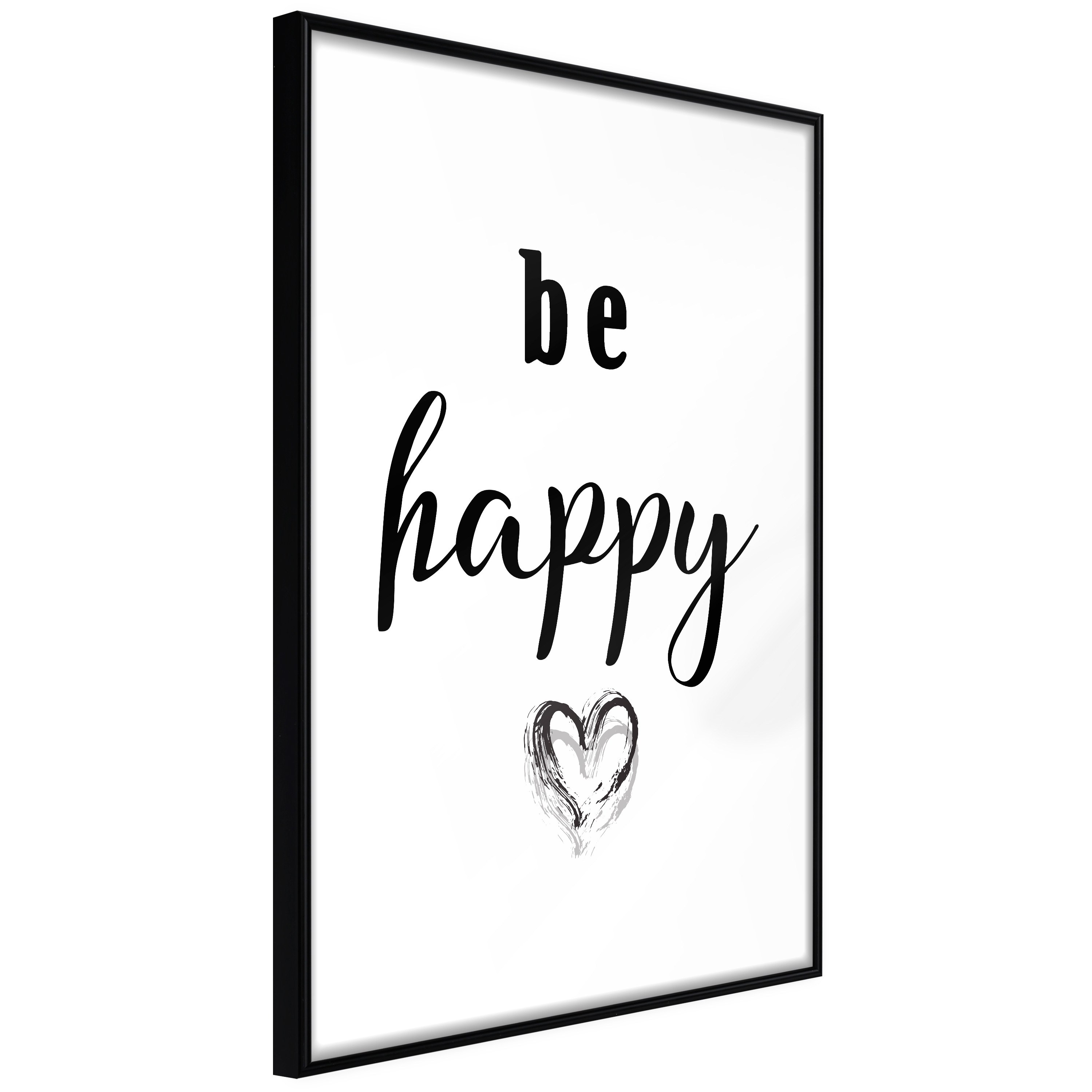 Affisch - Be Happy [Poster] 20x30 Svart ram, 20x30 cm