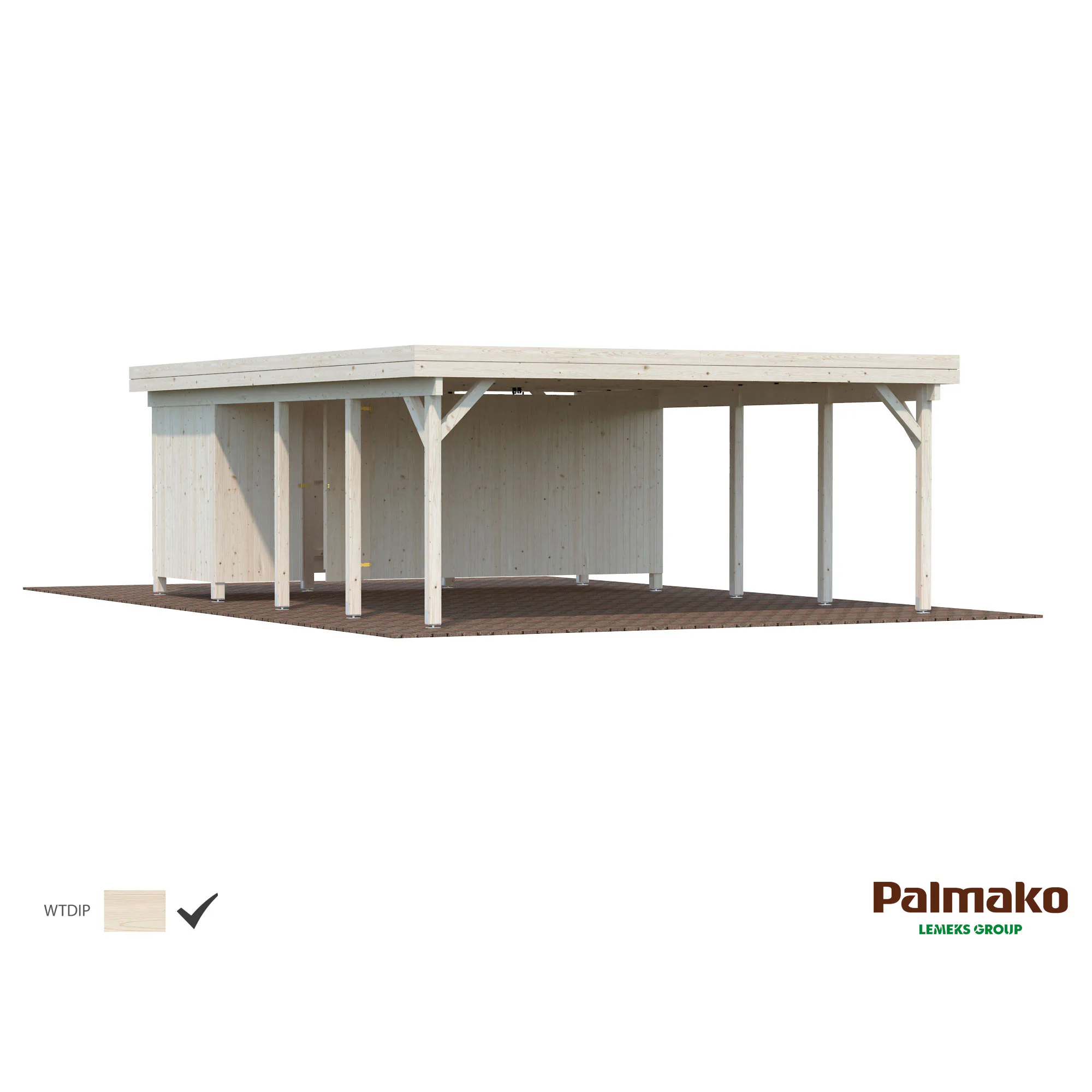 Förråd Palmako 10 m2 tillbehör till Carport Karl