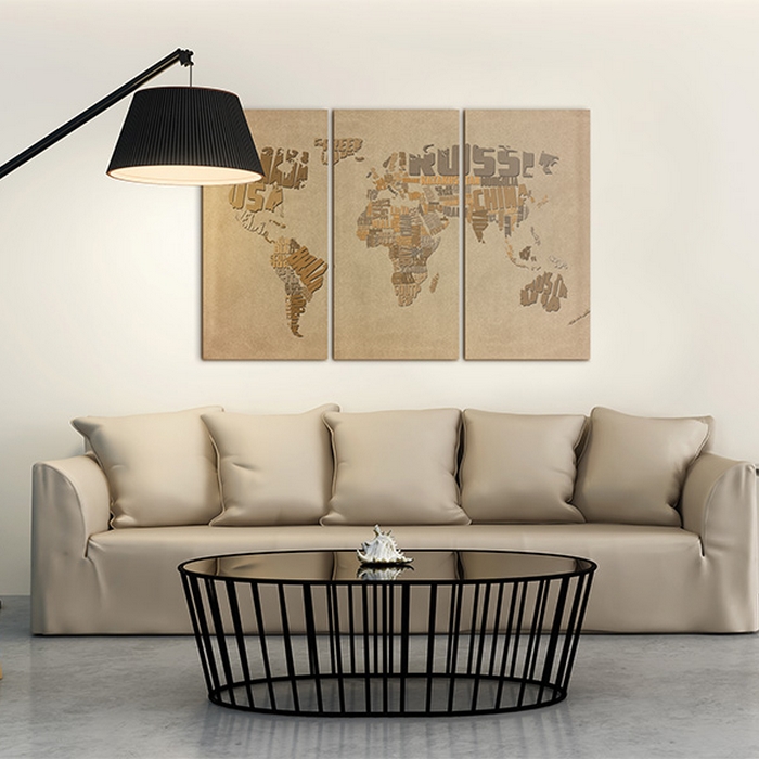 Tavla Arkiio Gamla Världskarta Triptyken