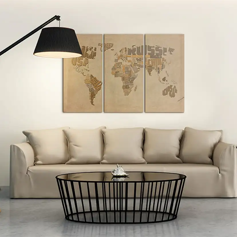 Tavla Arkiio Gamla Världskarta Triptyken