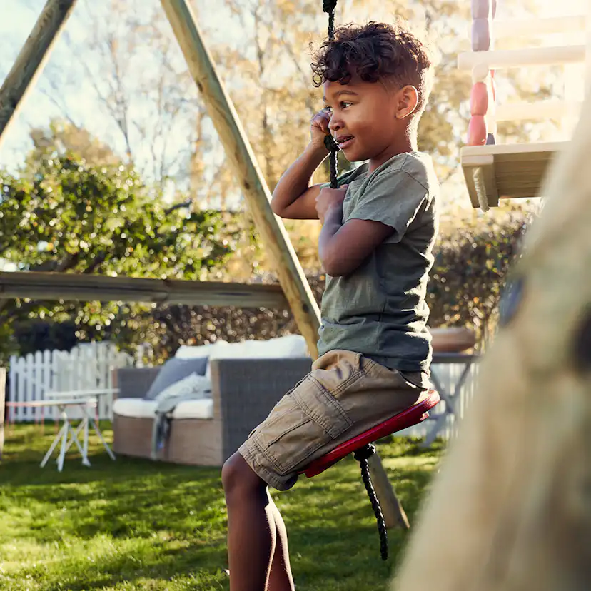 Gunga Nyckelpiga röd/svart 30x30x1,8cm rep=180cm FSC (A)