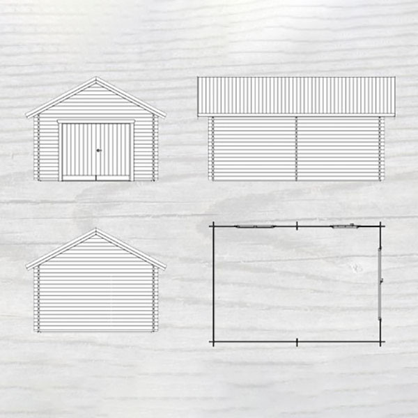 Garage Baseco Högliden 25 m² Attefallshus/Förråd med Sadeltak