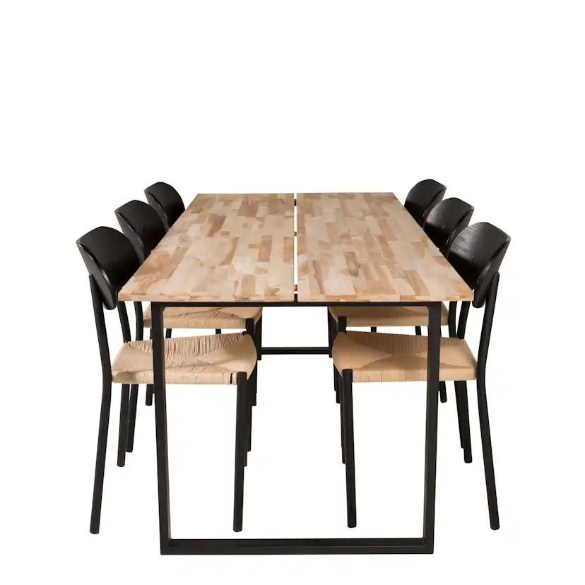 Matgrupp Venture Home Cornelia med 6 Peggy Stolar Svart