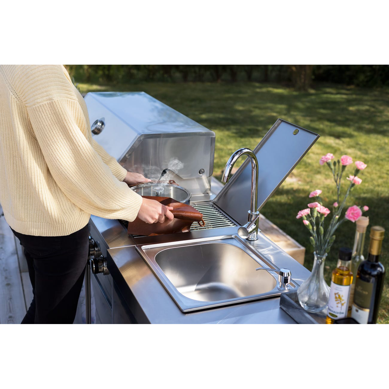 Diskbänk Myoutdoorkitchen Classic Line Stainless 304SS Med Förvaringsskåp
