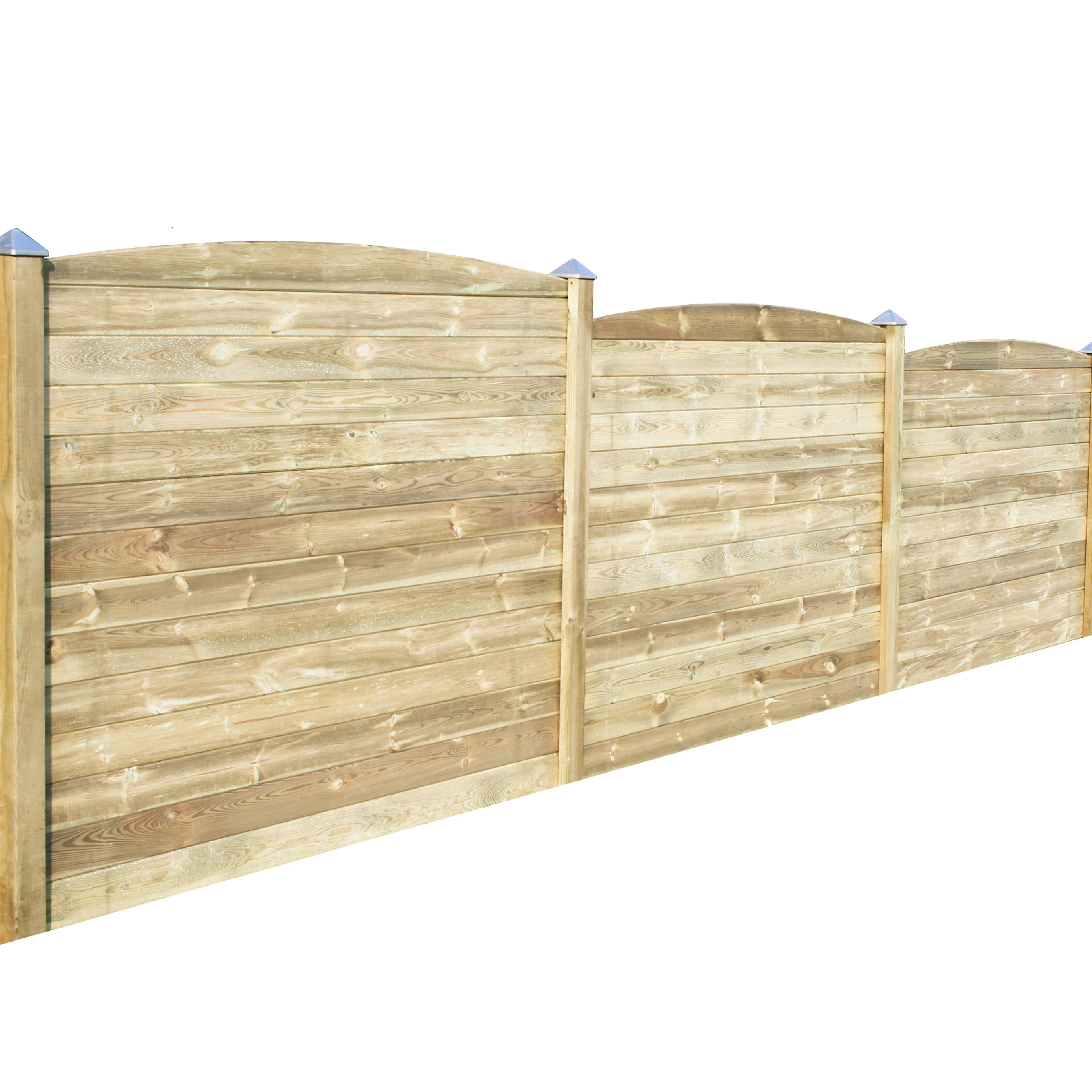 HORTUS 178,5 cm 3 panel fencing with curved top profile and 6360 mm