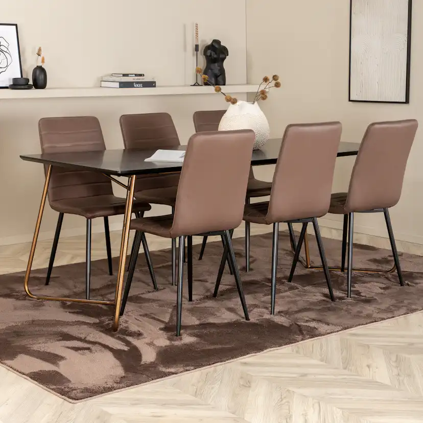 Matgrupp Venture Home Annika med 6 Walerina Stolar