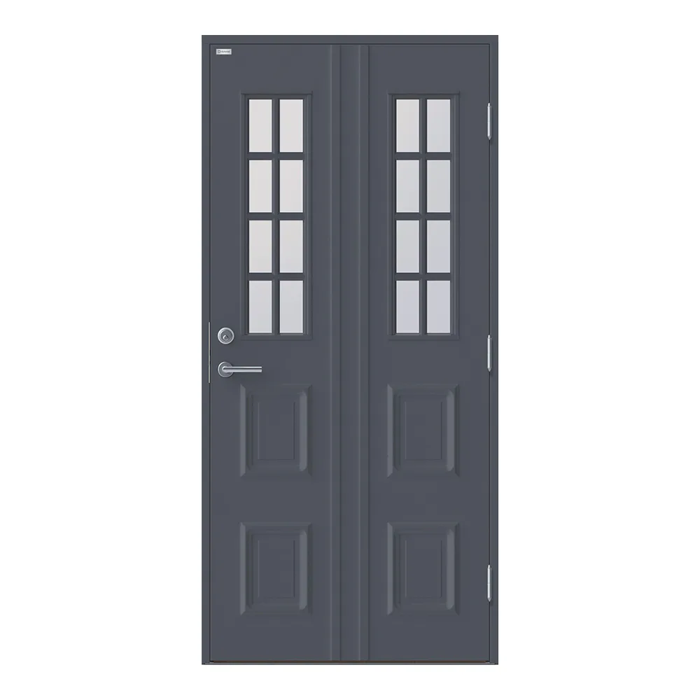 Ytterdörr Kajsa Glas 10x21 NCS S-6502-B, Grå Höger BxH: 100x210 cm, Grå, Högerhängd