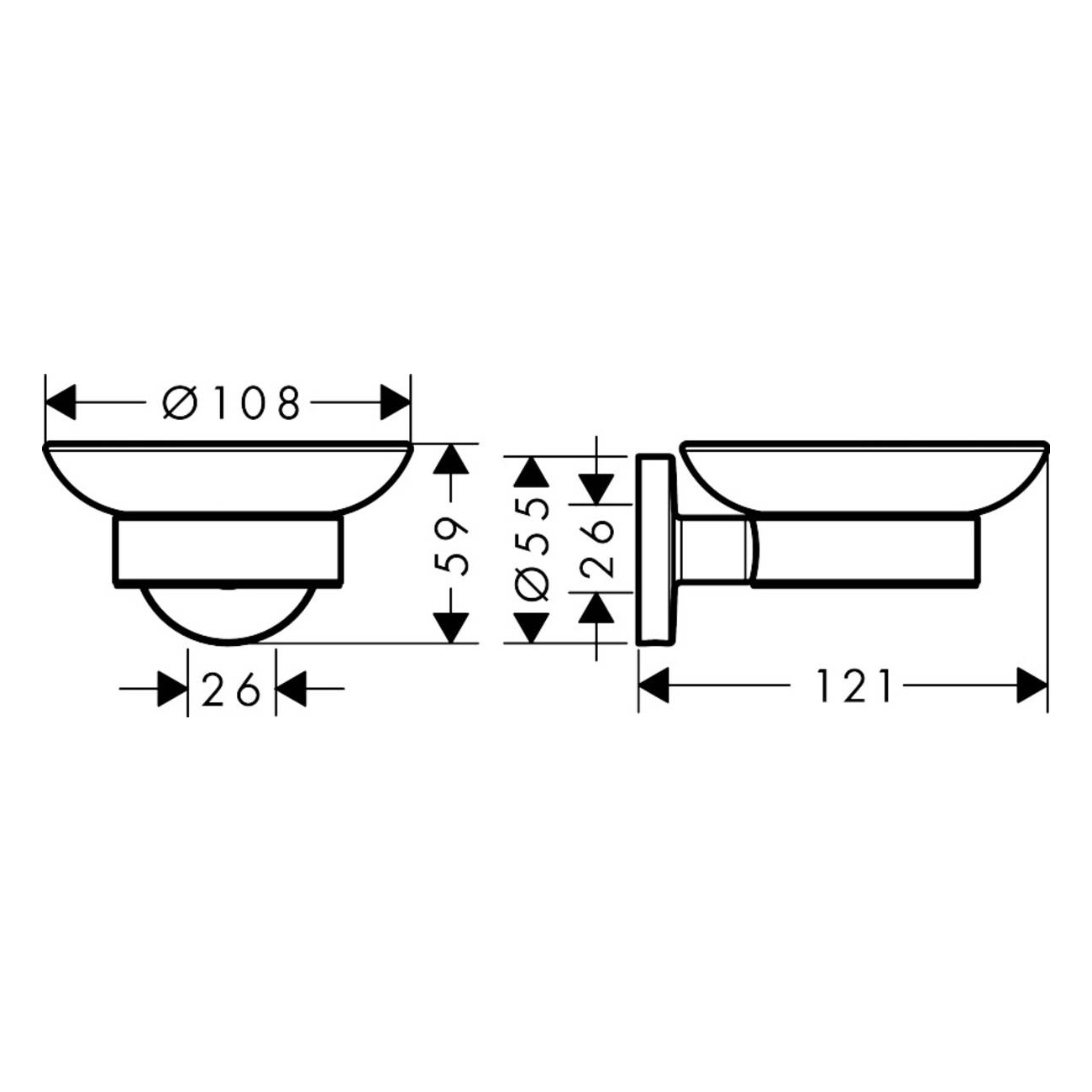 Tvålkopp Hansgrohe Logis Krom 67