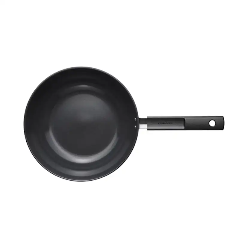 Wokpanna Fiskars Hard Face 4,5 L 28 cm Non-Stick Beläggning och Silikonlock
