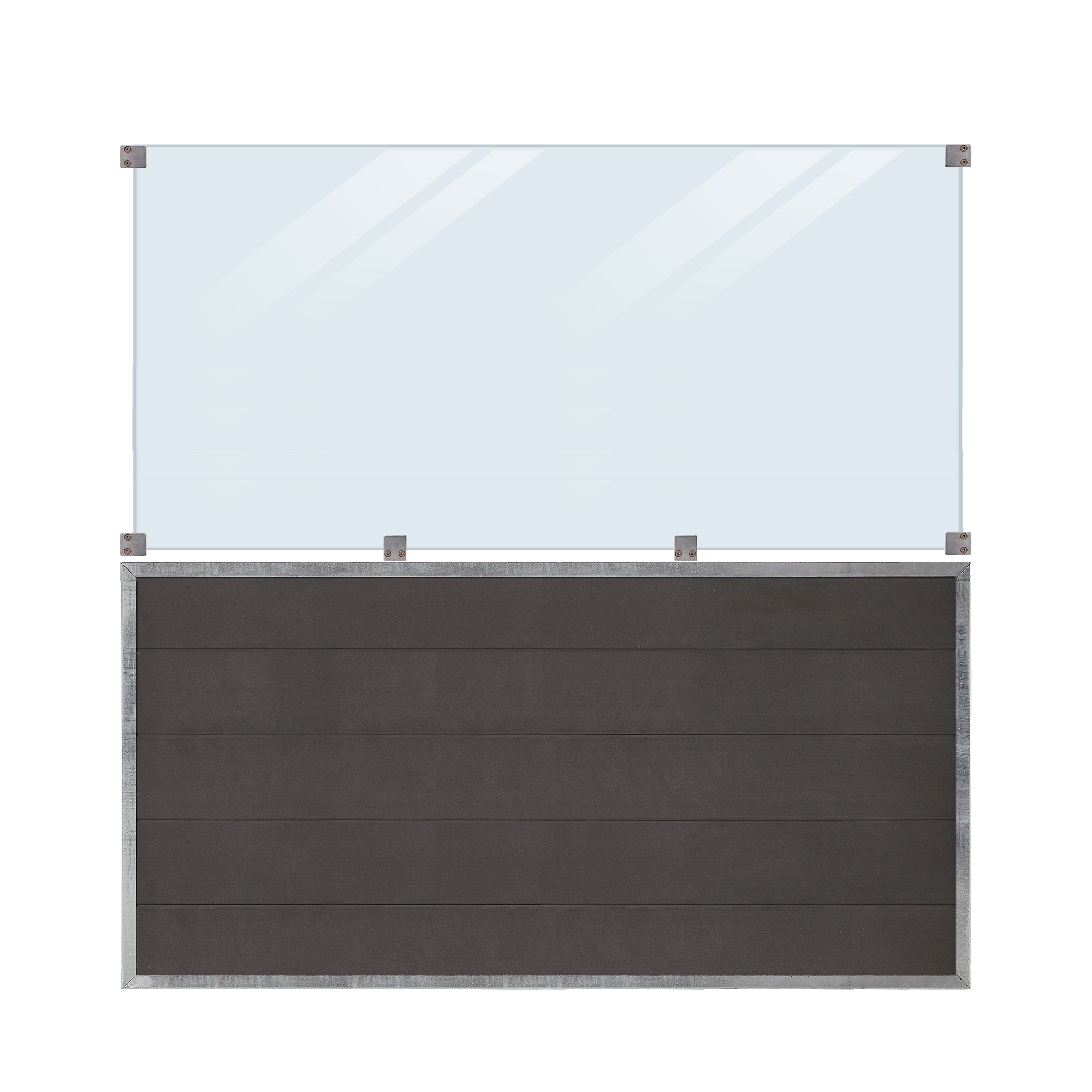 Staket PLUS Futura Komposit Klarglas 180×180 cm