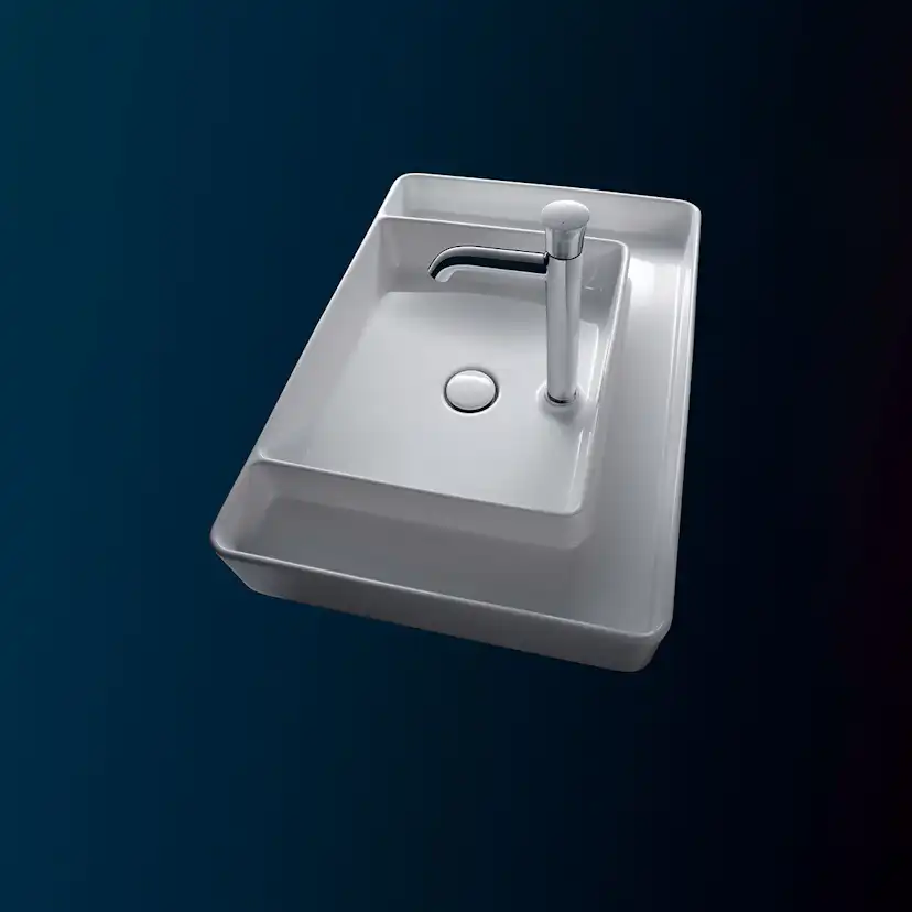 Tvättställ Duravit Bento Starck Box för Placering på Bänkskiva 650 mm