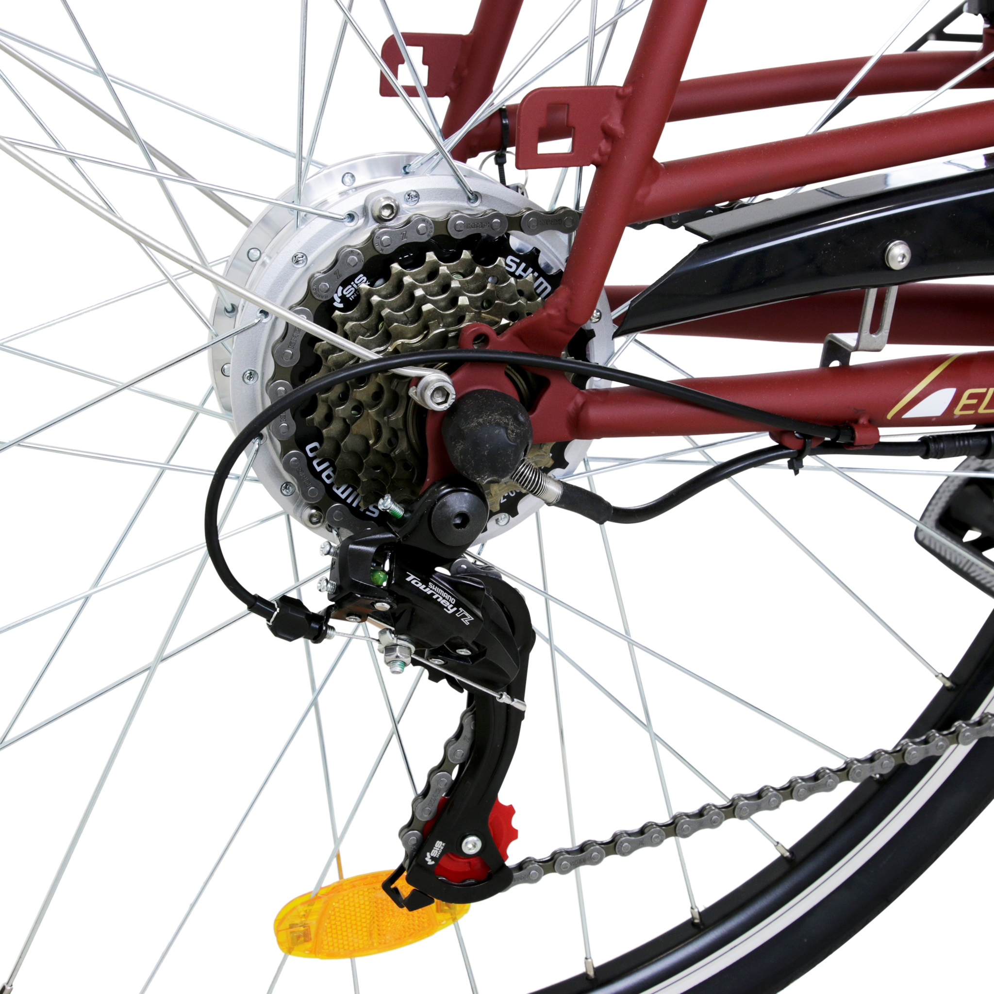 Elcykel Lyfco Dam 28" med Cykeldator Mattröd